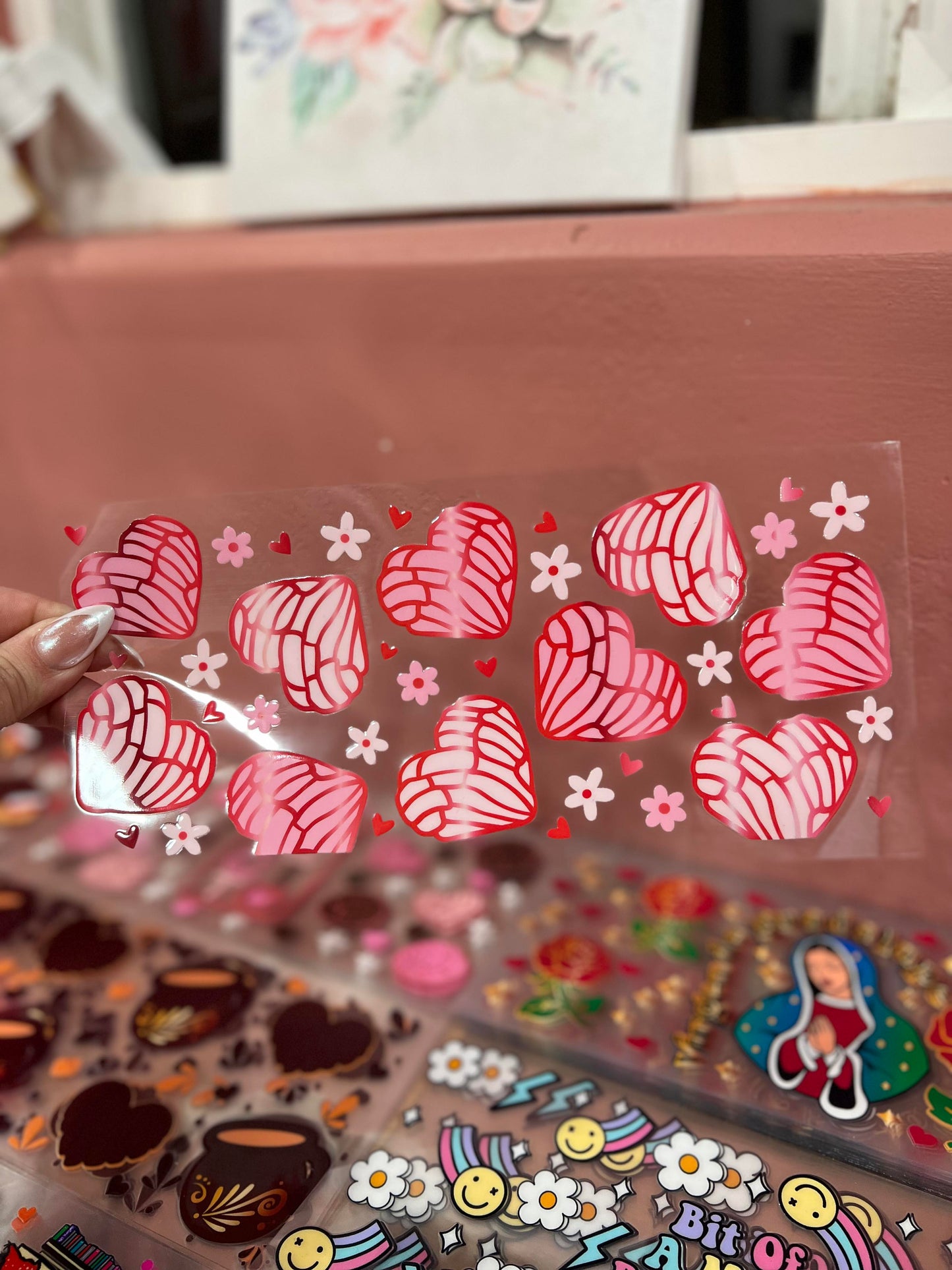 .CONCHA HEARTS GLASS CUP