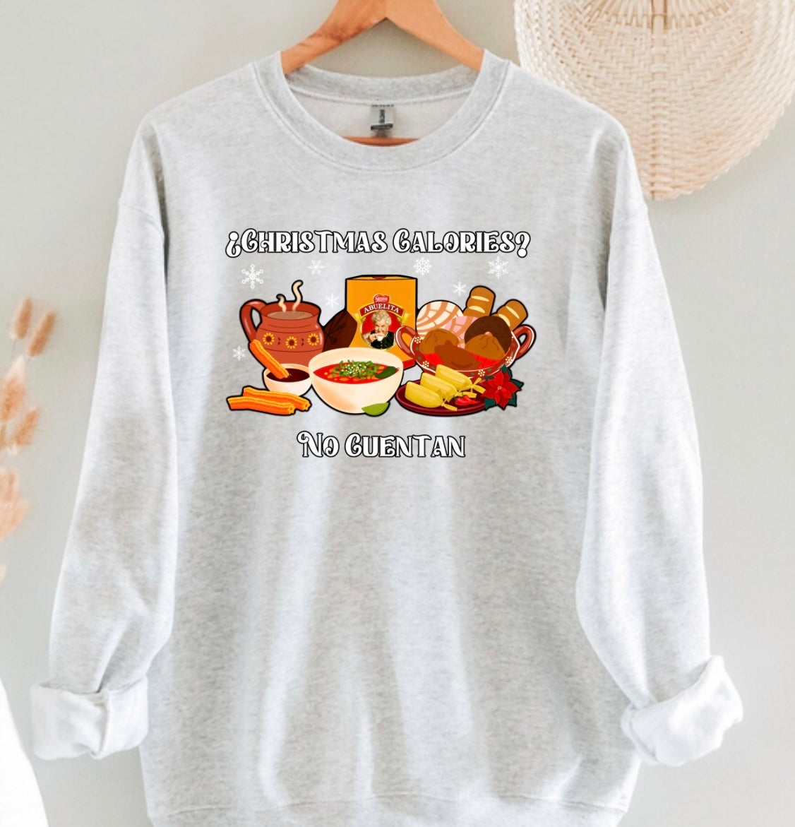 Christmas calories no cuentan crewneck sweater