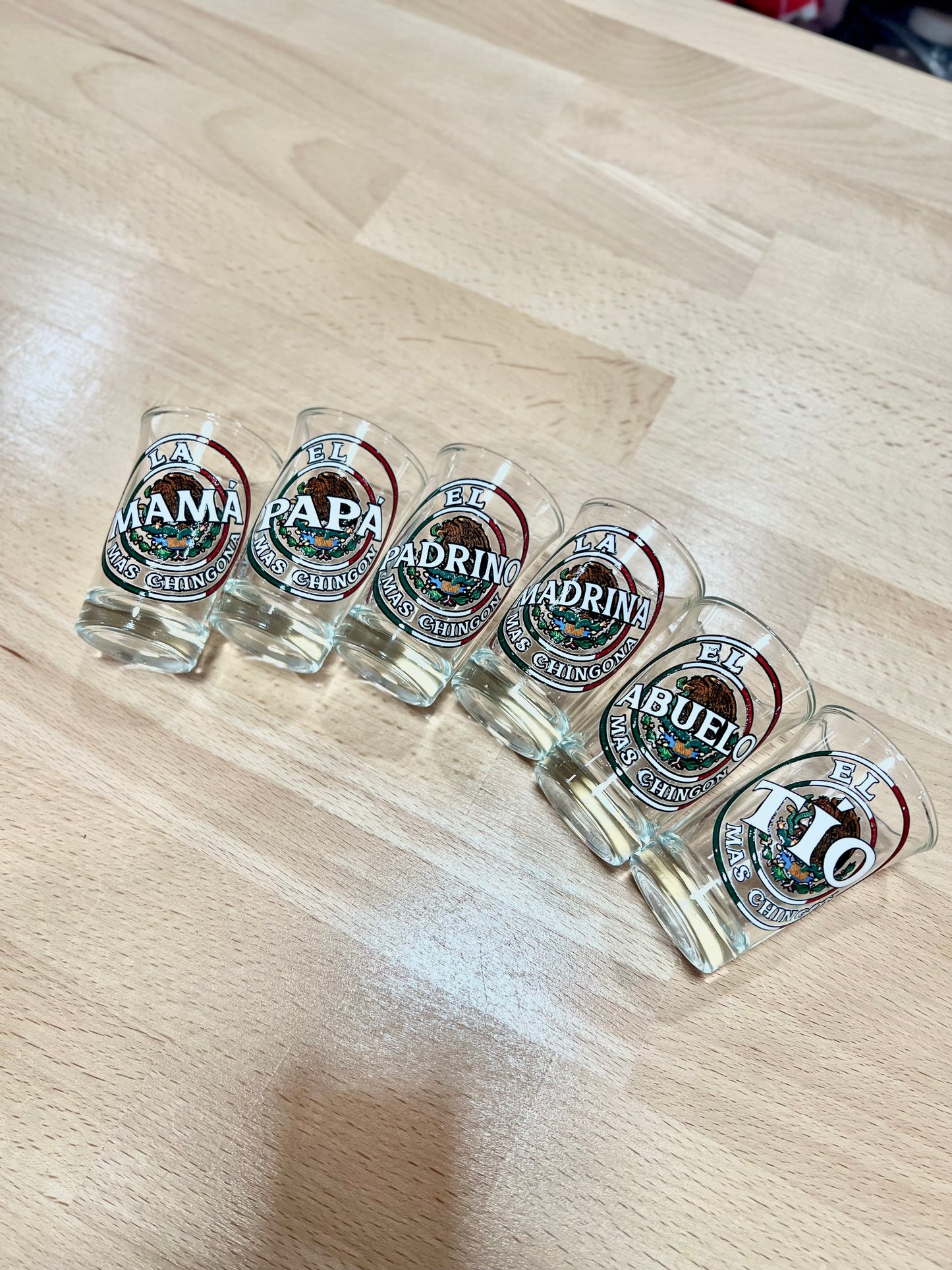 Los Chingones shot glasses