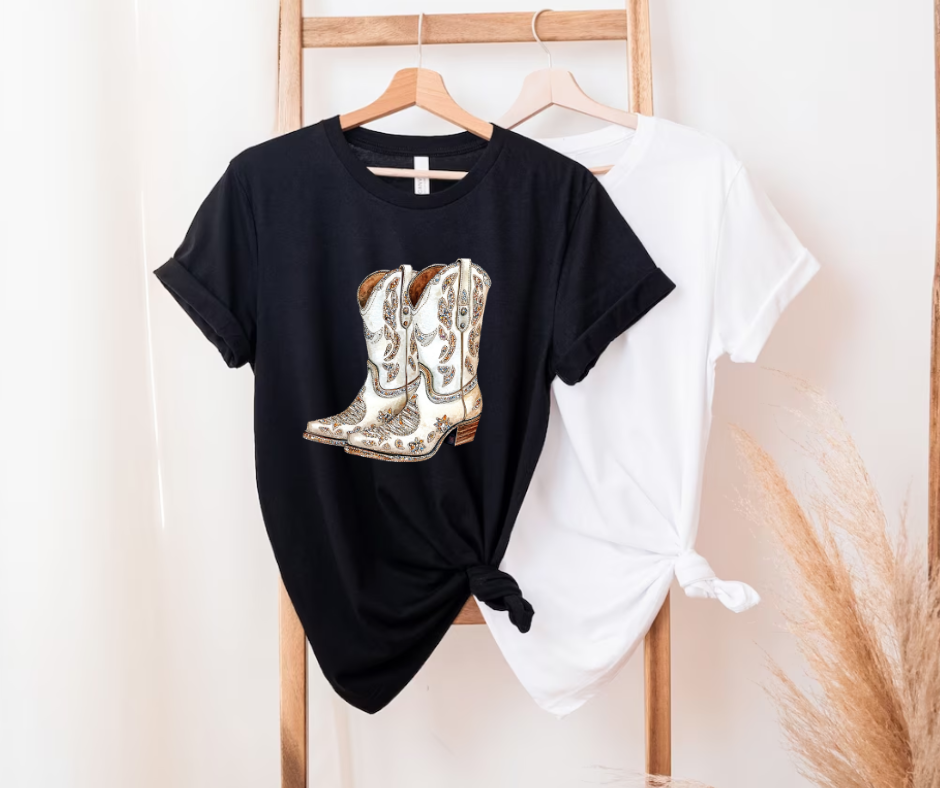 Cowgirl boots Tshirt or Crew