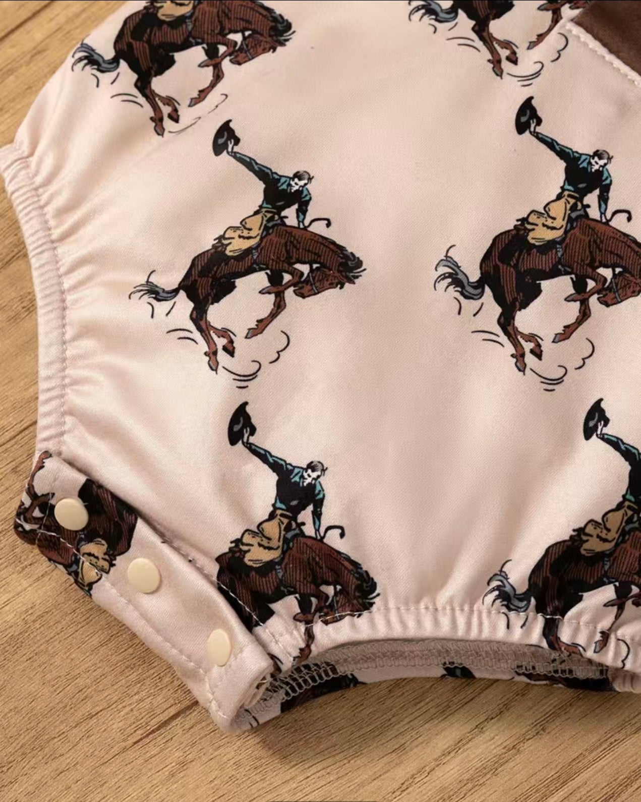 BROWN WESTERN ONESIE
