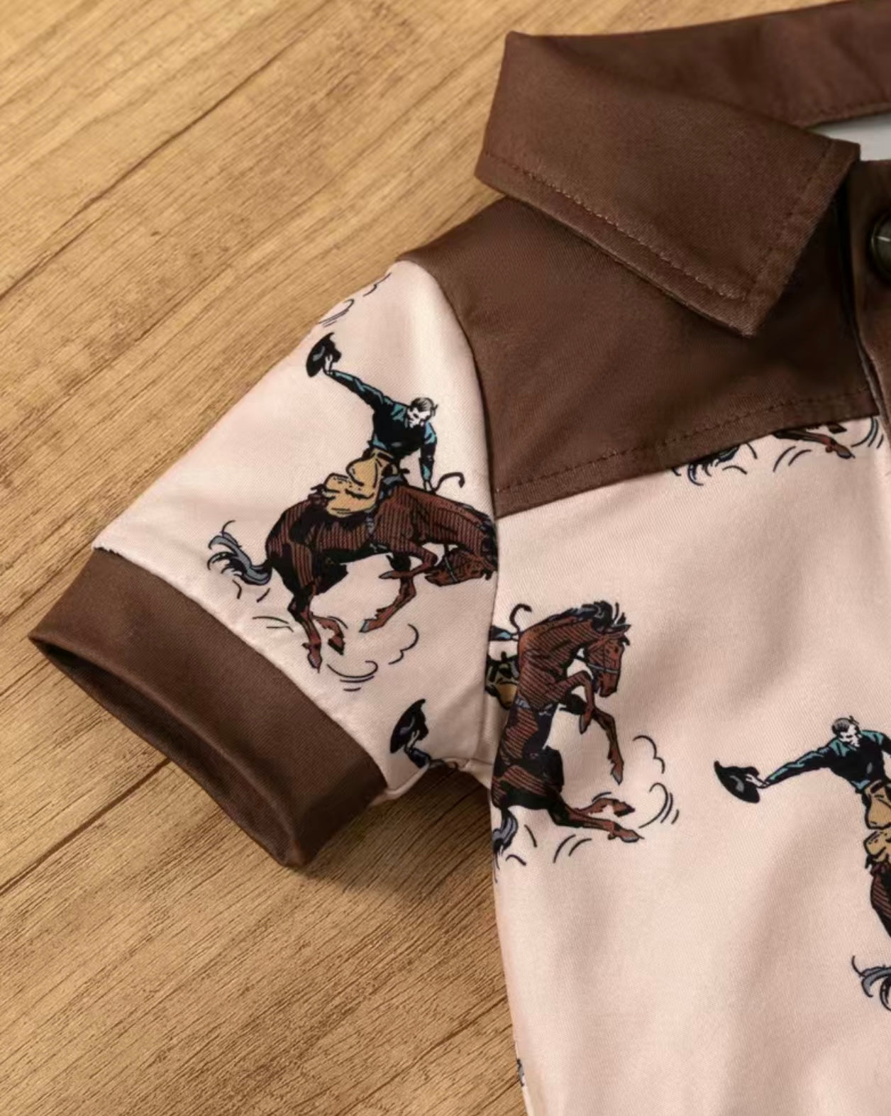 BROWN WESTERN ONESIE