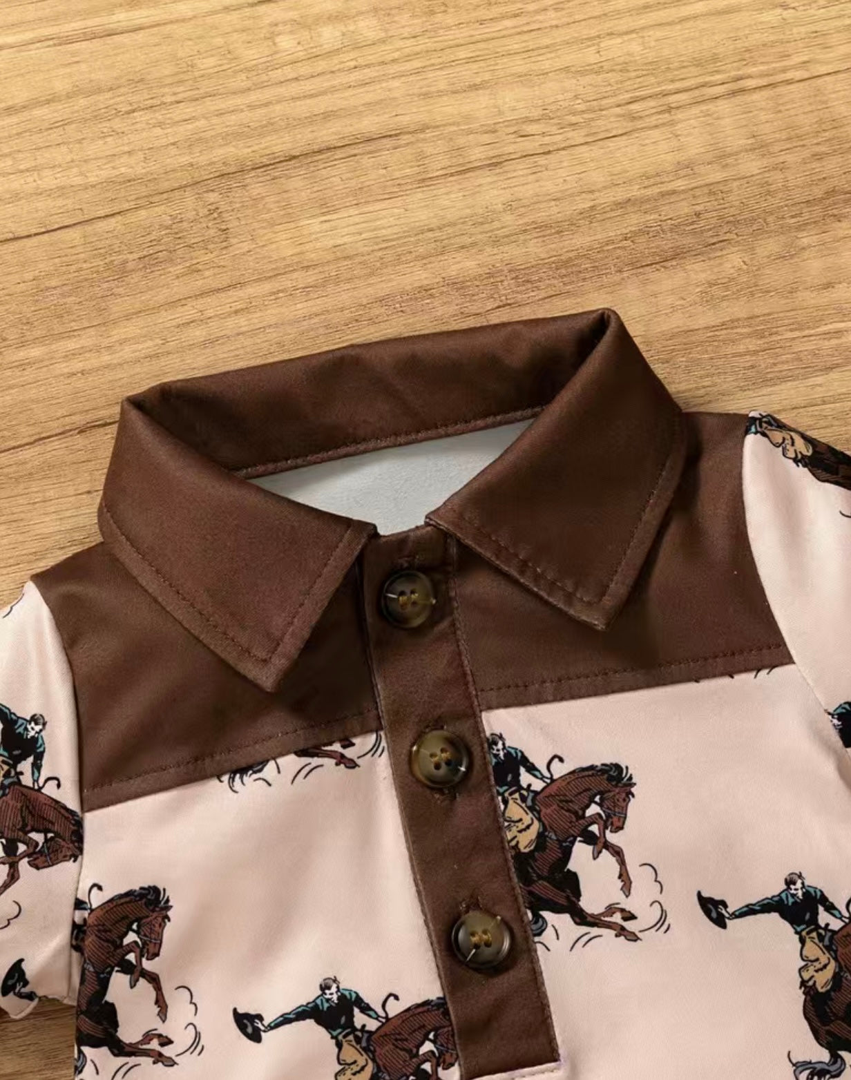 BROWN WESTERN ONESIE