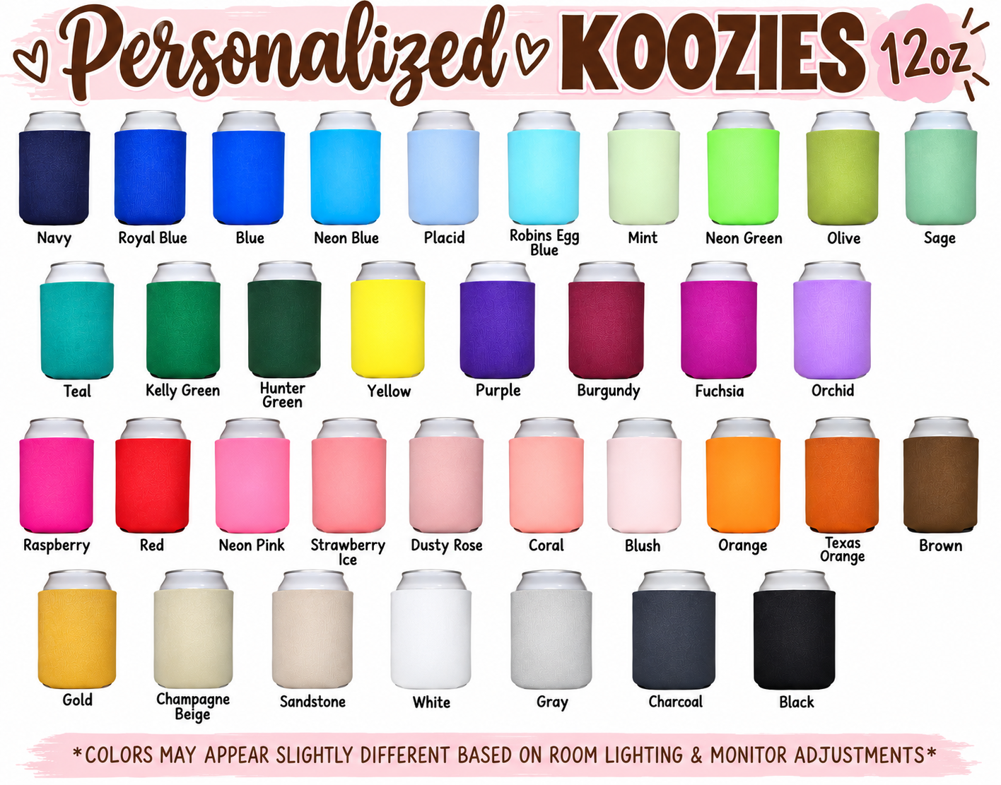 Personalized 12oz Koozies