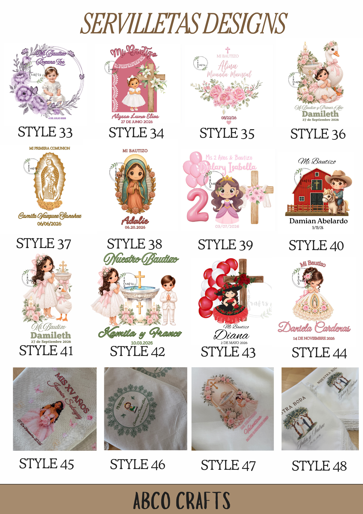 SERVILLETAS PERSONALIZADAS