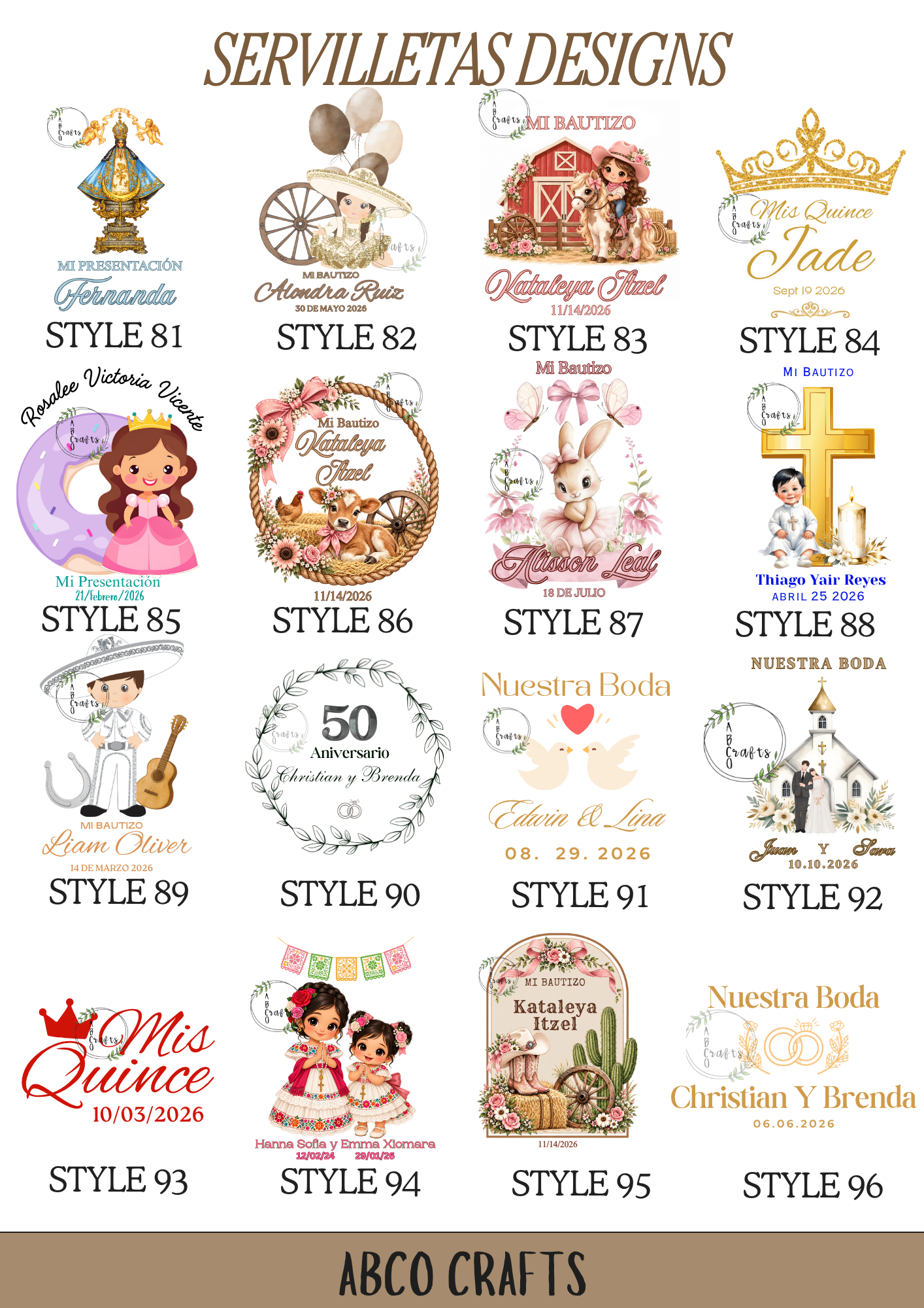 SERVILLETAS PERSONALIZADAS