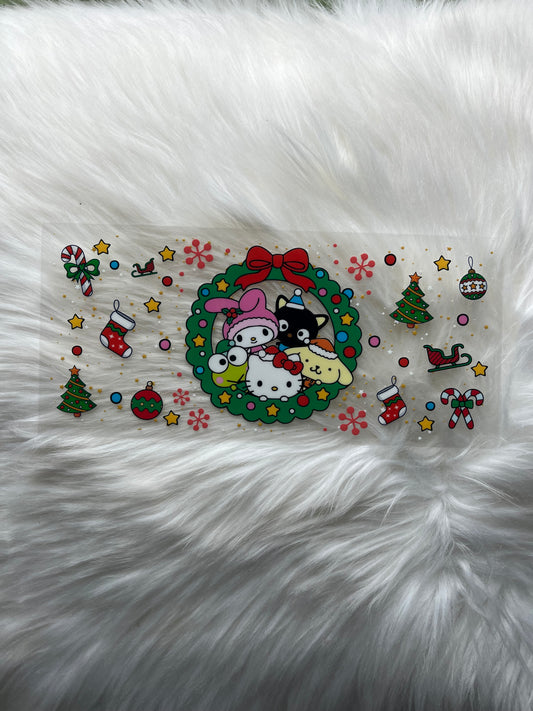 Kitty Christmas Glass Cup