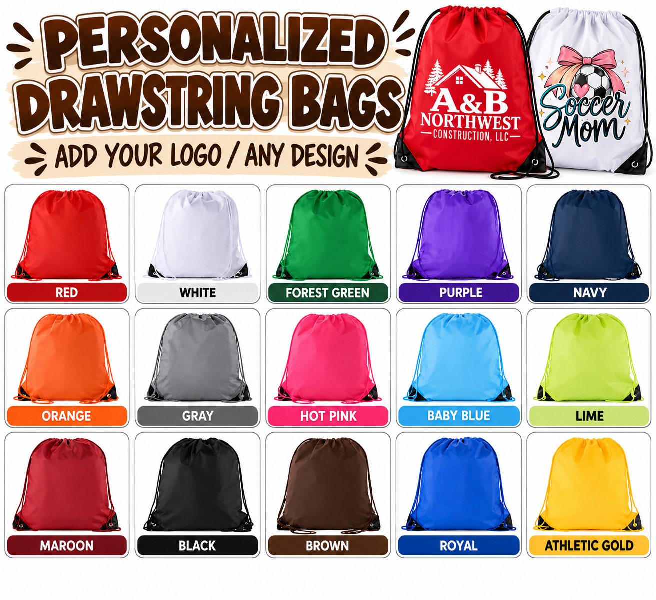Personalized Drawstring bags