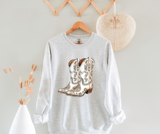 Cowgirl boots Tshirt or Crew