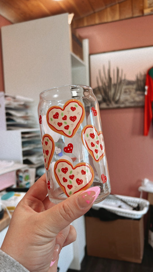 Pizza Heart Glass Cup