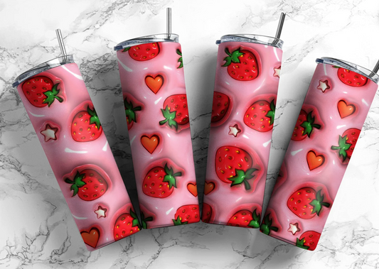 Strawberry 3D Tumbler
